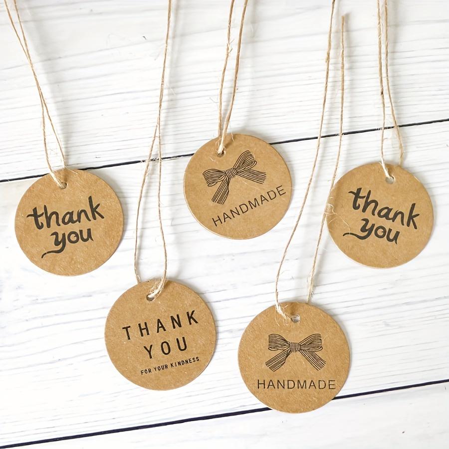 100PCS Round Kraft Paper Tags - 4cm Brown Handmade Gift Tags for DIY Crafts, Weddings & Party Favors ZSY