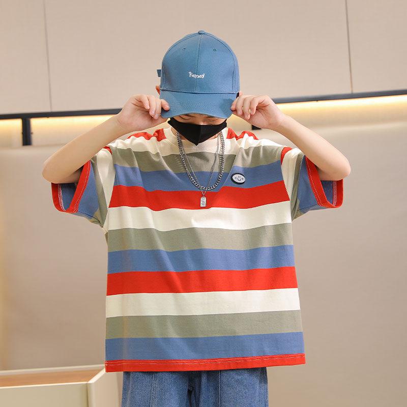 Moonkids Boys' 2026 Striped Short Sleeve T-Shirt