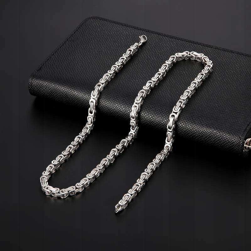Silver Men' Bracelet THICK ROYAL Byzantine + FREE