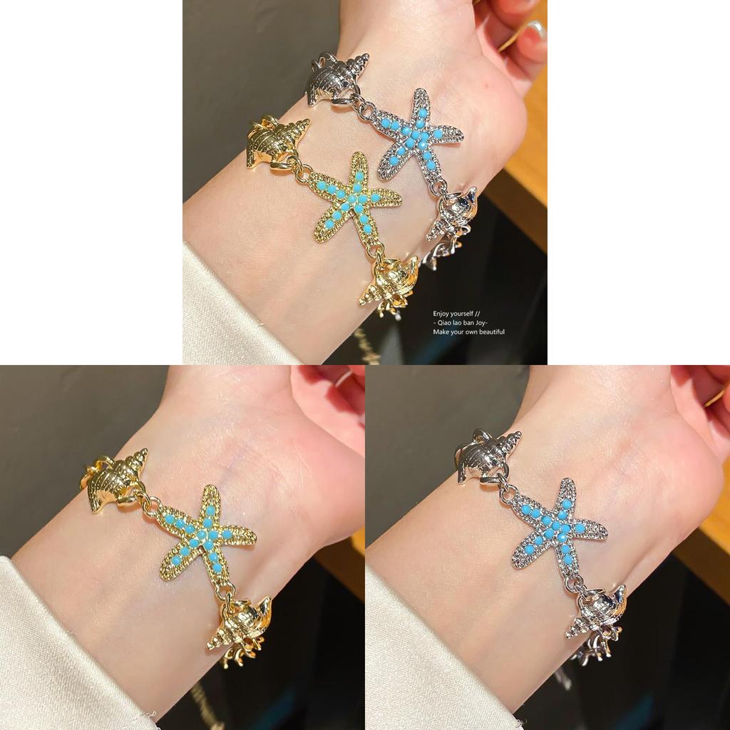 Seestern Tierkettenarmband aus Legierung mit Galvanisierung für modische Frauen