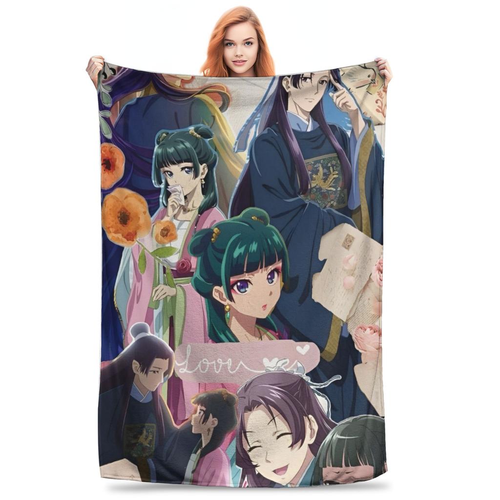 Super Soft Maomao Cartoon The Apothecary Diaries Throw Blanket Premium Flannel Fleece Bed Blanket Cozy Plush Blankets All Season
