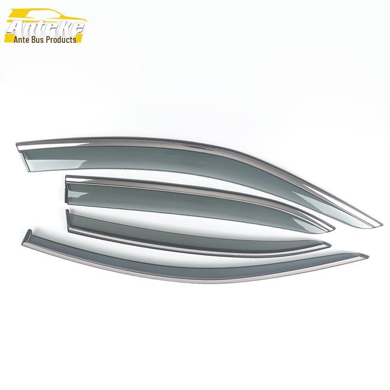 16-18 Bora/Bora Legend Stainless Steel Rain Guards with 3D Bright Strip Exterior Stickers