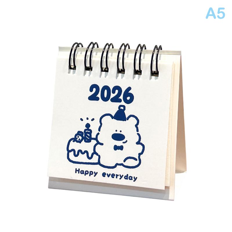 2026 Horse Year Mini Desk Calendar Cartoon Portable Coil Monthly Calendar Planner Office And Home Decor New Year'S Present