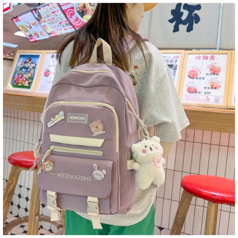 Korean Version of Female High School Students Middle School Students Large Capacity Backpacks Travel Backpacks Leisure Cute Backpacks