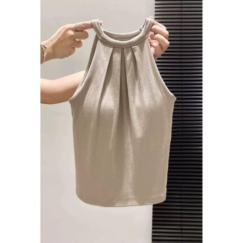 Womens Summer Cotton Tank Top With Embroidered 3d Pattern For Casual Wear