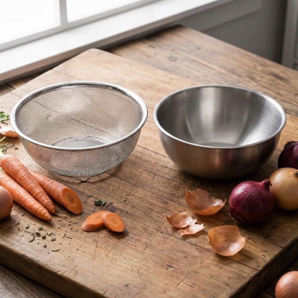 Mesh Fruit Vegetable Washing Bowl Double Layer Vegetable Fruit Strainer  Household