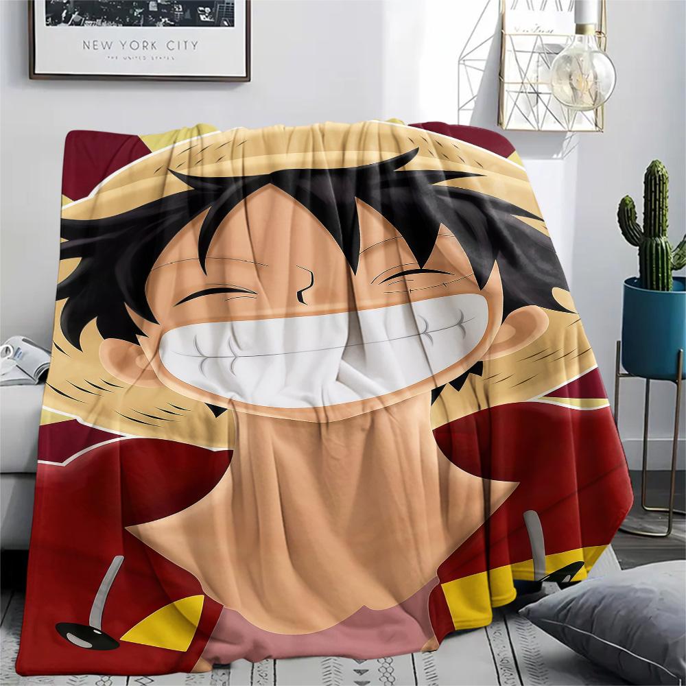 1PC Luffy D Patterned Flannel Blanket Suitable For All Seasons For Home Decor Warmth And Comfort Gifts Holiday Present