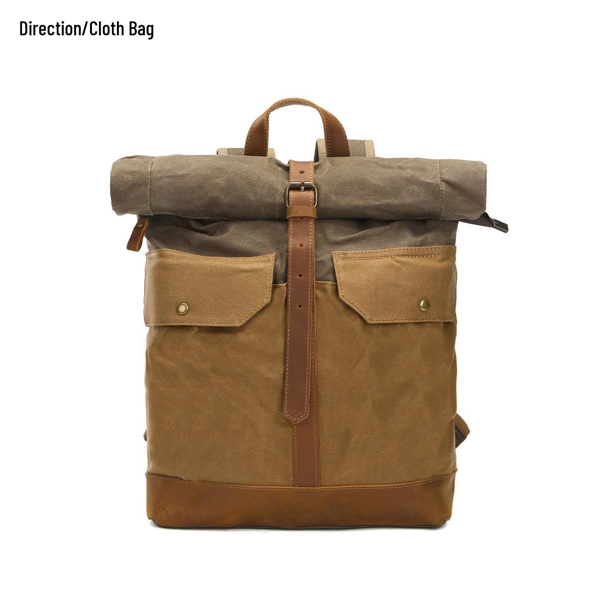 

Men s Vintage Canvas Backpack: Large Capacity for Laptops, Hiking, & Short Trips армія зелений колір