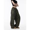 Black of Exit American Retro Camouflage Pocket Cargo Pants Unisex Loose Wide-Leg Slimming Casual Pants Trendy