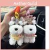 Brinquedo de Pelúcia Schnauzer Fofo Chaveiro de Cachorro Adorável Enfeite Macio para Pendurar na Mochila
