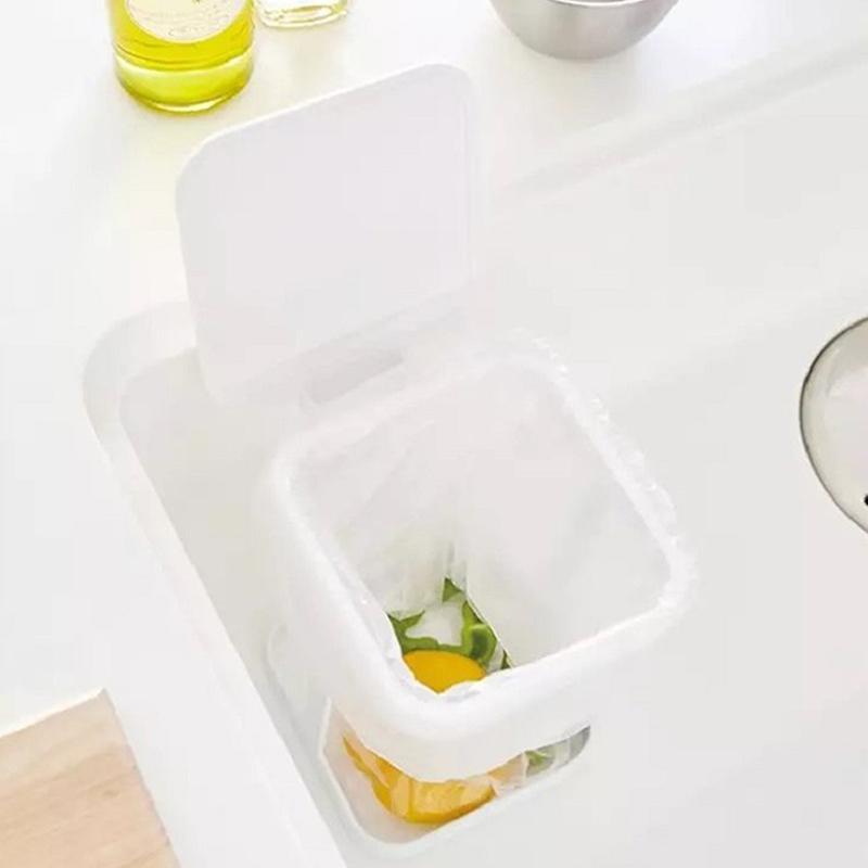 Portable Trash Bag Holder Foldable Garbage Bag Support Waste Bin For Home Kitchen Countertop Flip Trash Trash Can