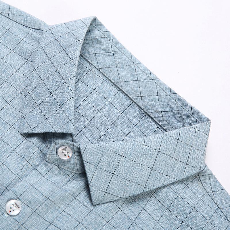 Весенняя новая рубашка для мужчин среднего возраста с квадратным воротником — фото 6