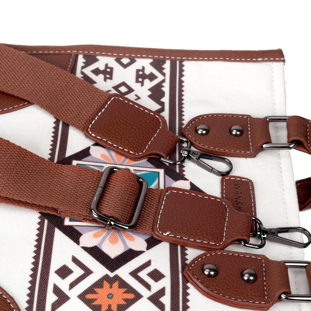 New Ethnic Style Bohemian Women's Bag Sets Retro Canvas Horizontal Square Female Tote Bag Fashion Printing Portable Ladies Messenger Bag with Wallet