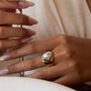 Yori Fashion Imitation Pearl Hammer Ring Women 18K PVD Plated Waterproof Summer Jewelry Accessories 2025 Gift