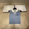 Miu Style 2026 Summer Color-Block Knit Lapel Vest - Slim Fit, Fashionable, Versatile Two-Piece Look