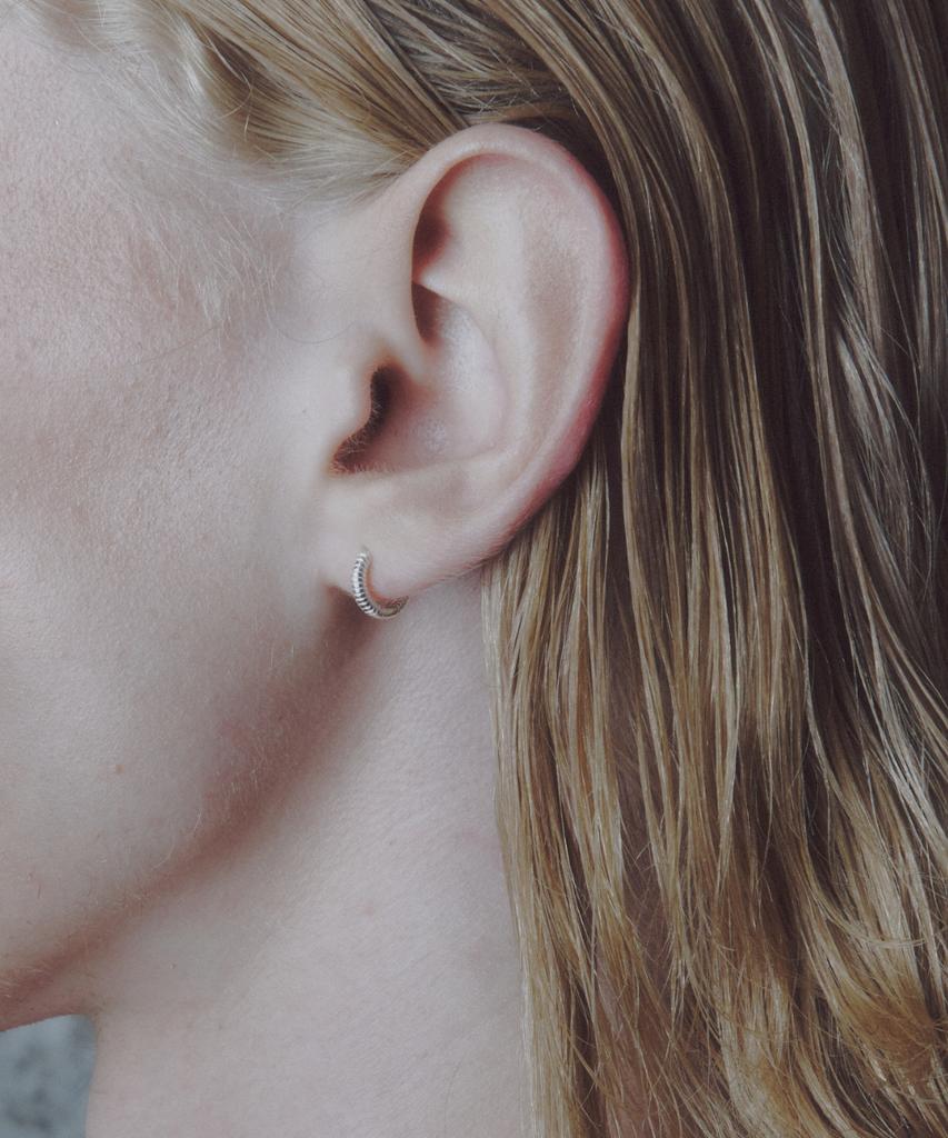Thestillroom [Silver] #E2539 Gear Hoop Earring