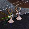 Temperament Small Skirt Earrings Zircon Bow Ear Buckle Fan Earrings Women'S Earrings