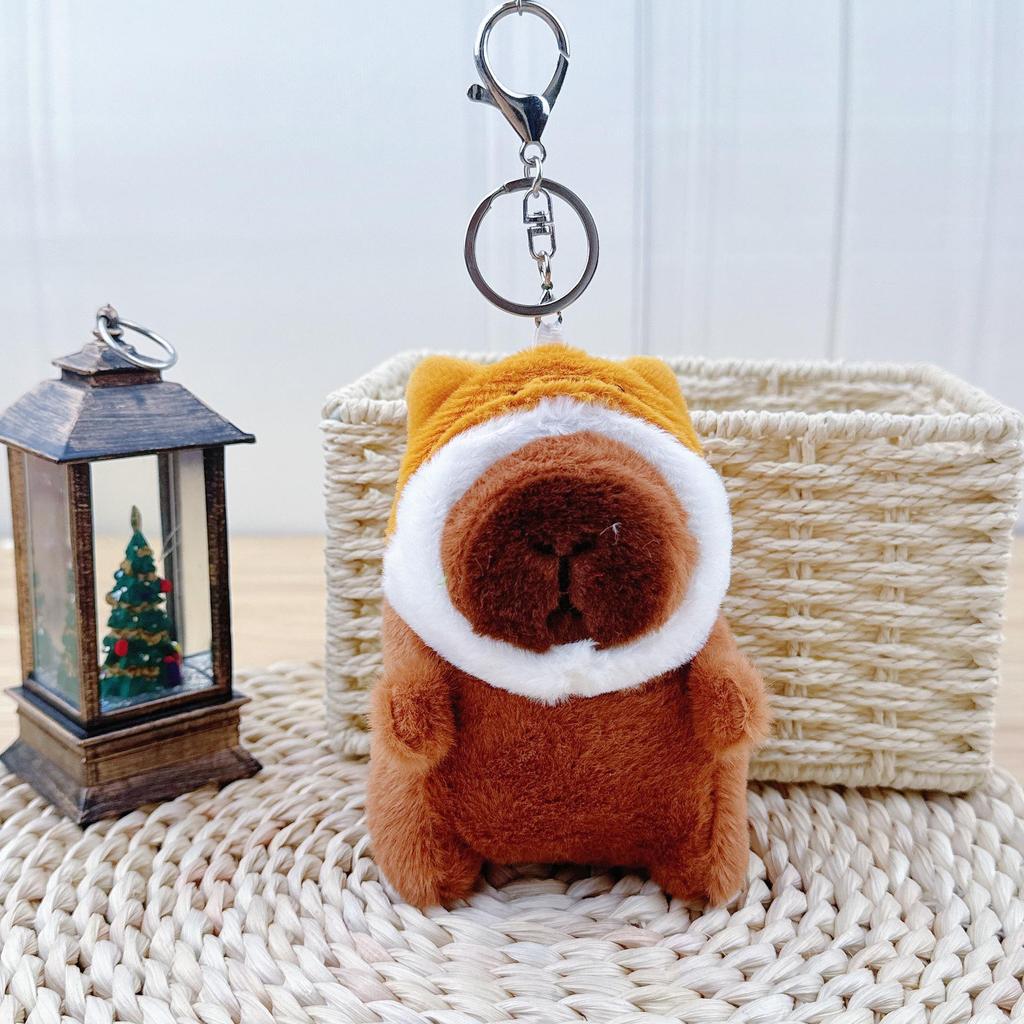 Capybara Plush Toy Keychain – Cute Stuffed Animal Backpack Clip