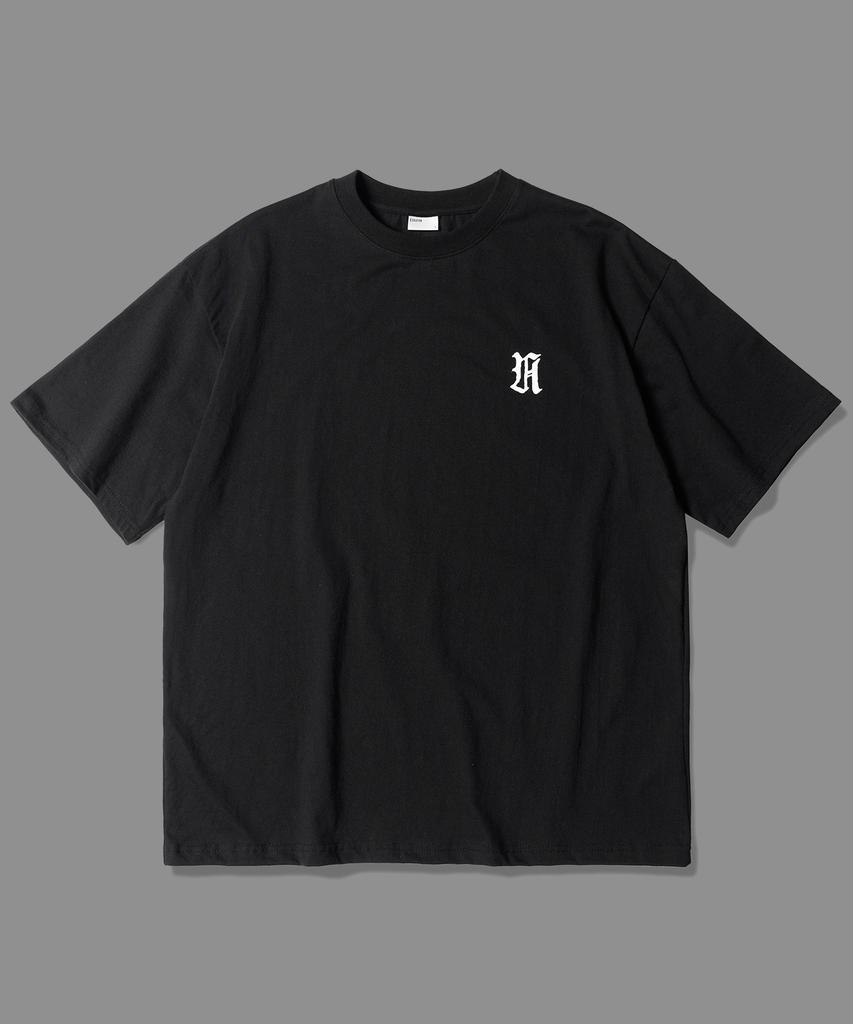 EZKATON Gothic Symbol Oversized Short Sleeve T-Shirt Black Mmst6940