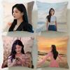 Popular Actress Kim You Jung Cushion Cover Soft  EasyWash Pillow Case  Versatile for Couch Bed Travel and Office