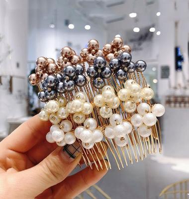 Nieuwe parel temperament haarkam voor vrouwen met pony en gebroken haar, haarkam plug-in haarkam, bruids haaraccessoires
