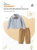 Children's Striped Long-Sleeve British-Style Two-Piece Suit for Boys, Spring 2025
