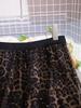 Women's High-Waisted Leopard Print A-Line Skirt with Full Hem