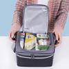 Double-Layer Color-Block Insulated Crossbody Lunch Bag - Large Capacity Bento Handbag