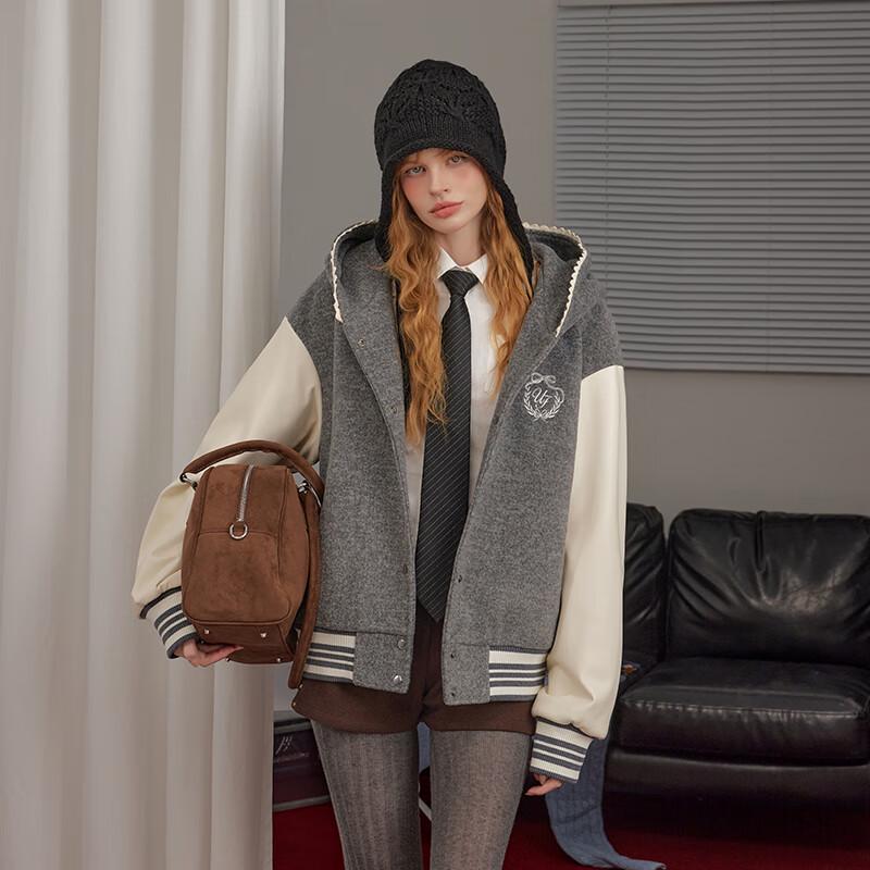 UNIFREE Women's Preppy Bowknot Hooded Jacket