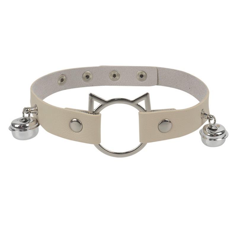 PU Leather Cat Collar Punk Bell Necklace Original Design Couples