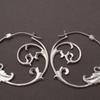 Vintage Silver Minimalist Style Metal Carved Pattern Earrings Ethnic Geometric Spiral Pendant Women'S Jewelry