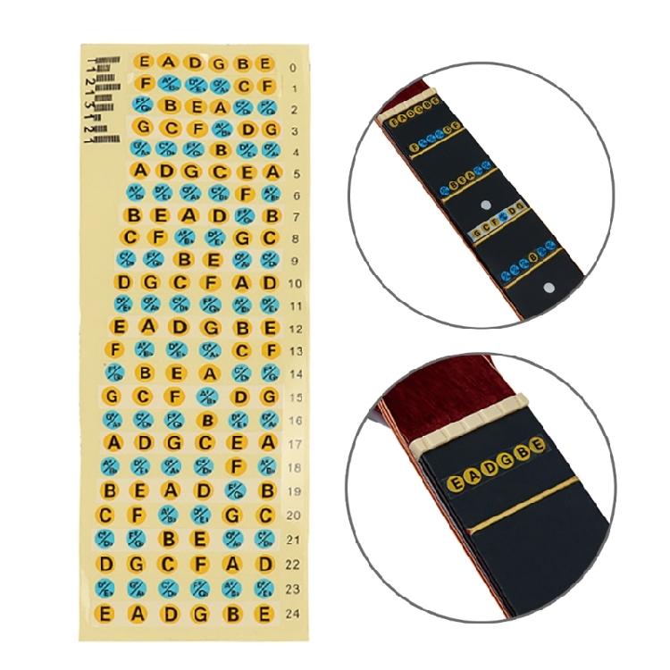 5pcs Guitar Fretboard Note Decals Sticker Beginner Ukulele Guitar Scales Sticker