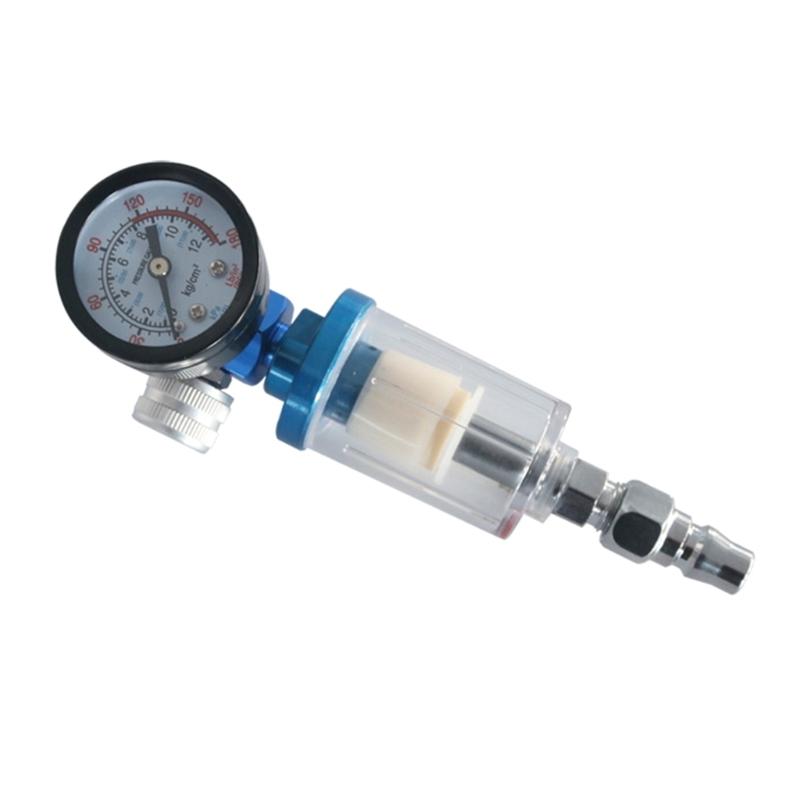 Pneumatic Tools In-line Oil Water TrapFilterSeparator Air Adjusting Regulator with Pressure Gauges Water TrapFilter