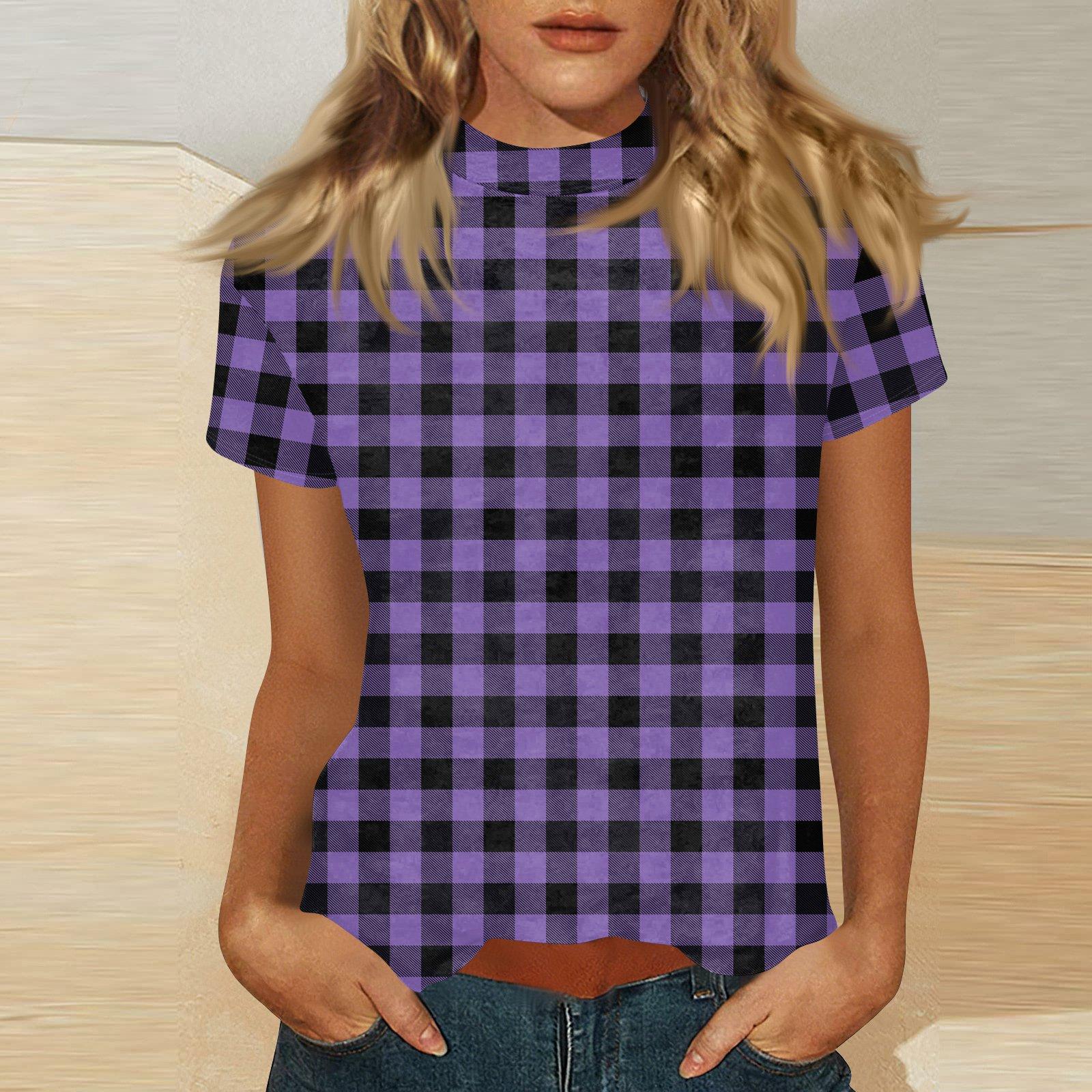 

Women s Mock Neck Short Sleeve Printed Top XXL