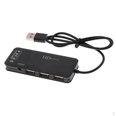 3-Port USB 2.0 Hub & Externe 7.1-Kanal Soundkarte Mikrofonadapter für PC