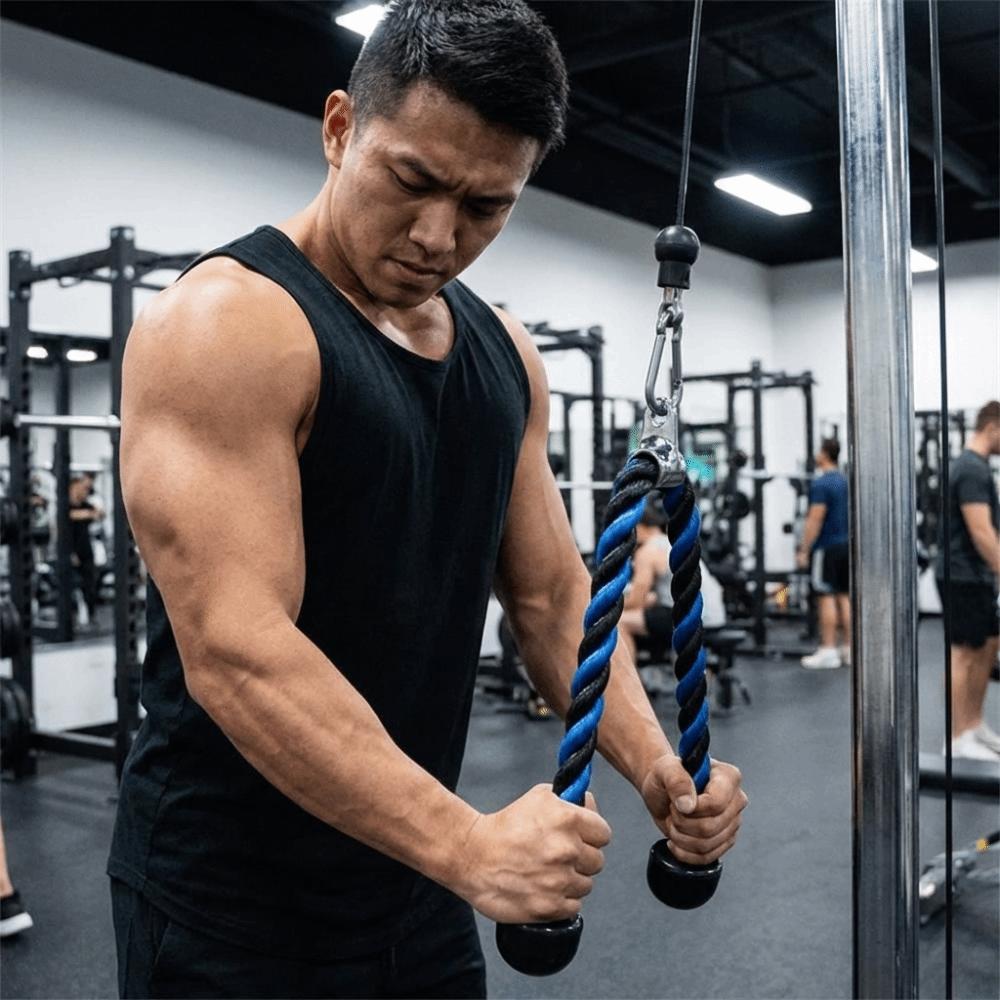 Mehrfarbiges Trizepsseil Zugseil Kabelummanteltes Nylon Trizepsseil Kabel Fitnessstudio Zubehör