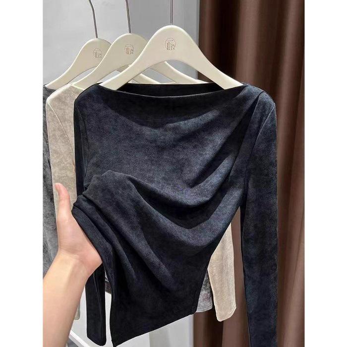 Early Autumn Tie-Dye Long Sleeve T-Shirt: Fashionable Inner Wear Top