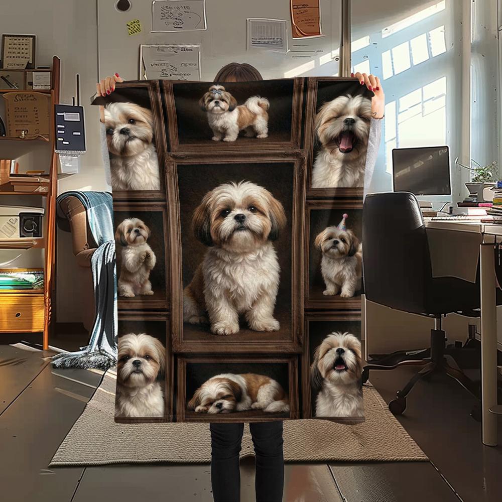 Many cute puppies Print Flannel Blanket,High quality Comfortable for All Seasons,Home Decor,Warmth and Comfort,Perfect for Christmas Gifts
