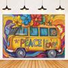 Colorful Hippie Bus Background Banner Bohemian Style Theme Backdrop Supplies Love And Peace Party Decorations Photography Props
