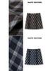Women's Fashionable Retro Plaid Skirt - Autumn 2025 Style, Petite High Waist, Hip-Hugging Brown Slit Design
