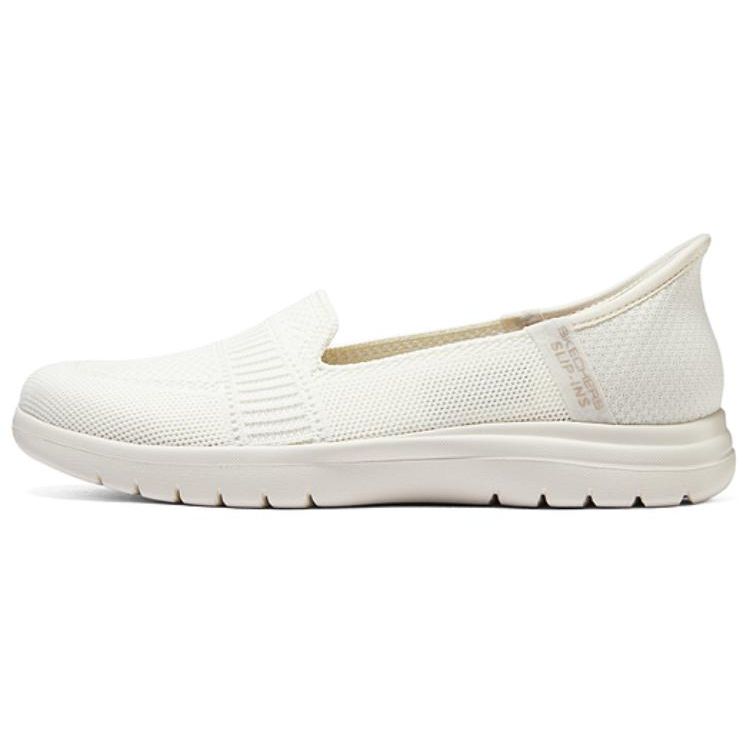 Skechers Слипоны Удобные Минималистичные Прочные Поддерживающие Легкие Низкие Повседневные Кроссовки Женские Белые 138181-OFWT 38