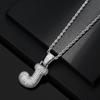 Hot Selling European and American Hip-hop Necklace with 26 English Letter Pendants, Men's and Women's Trendy Zircon Necklace