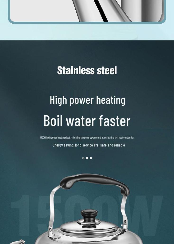 Bouilloire électrique et théière en acier inoxydable grande capacité