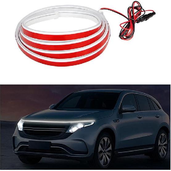 59'' Car Hood Light Strip, Flexible Dynamic Daytime Running Light Strip, Waterproof Auto LED Strip Light With Fuse Protection, Universal Exterior