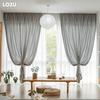 1PC LOZUJOJU Cream Style Semi Blackout Curtains Japanese Imitation Linen Thick Curtains for Bedroom Living Room Balcony Window for Home Decor