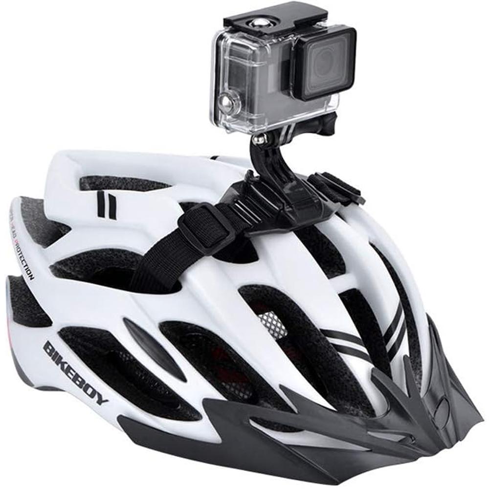 Bicycle Helmet Strap Mount Holder For GoPro Hero 13 12 11 10 9 8 Insta360 SJCAM SJ4000 AKASO DJI Osmo Action Camera Accessories