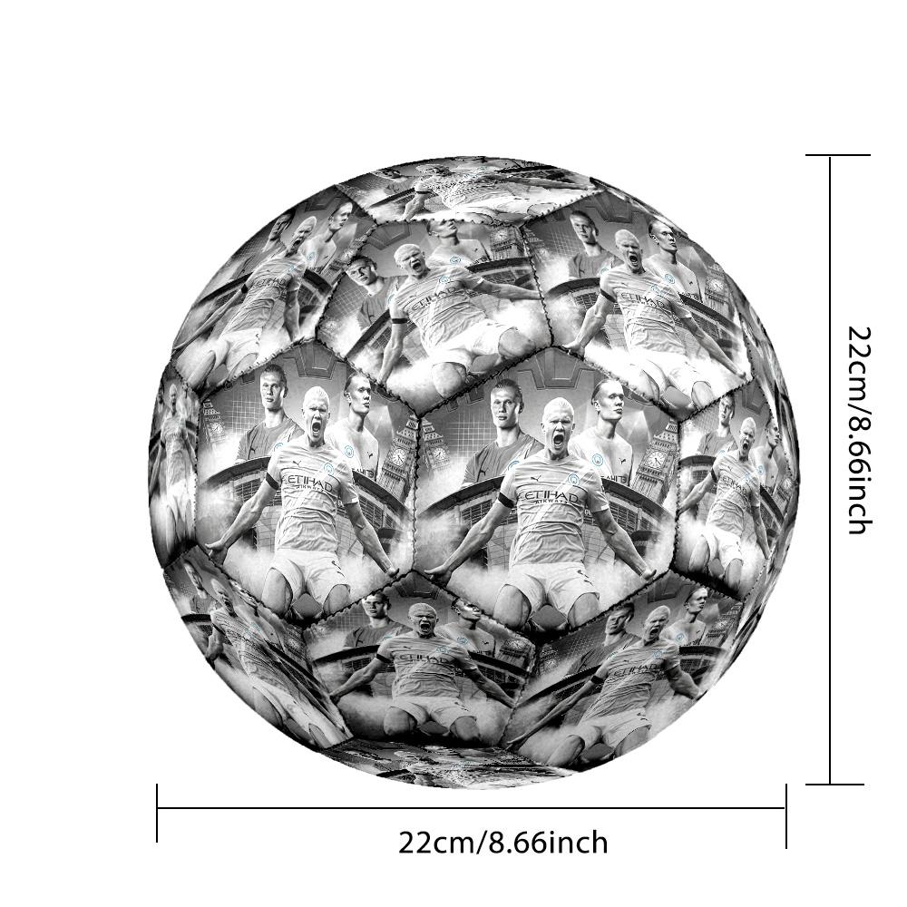 Erling Haaland Size 5 Standard Football Durable Training Match Soccer Ball for Adult Outdoor Sports