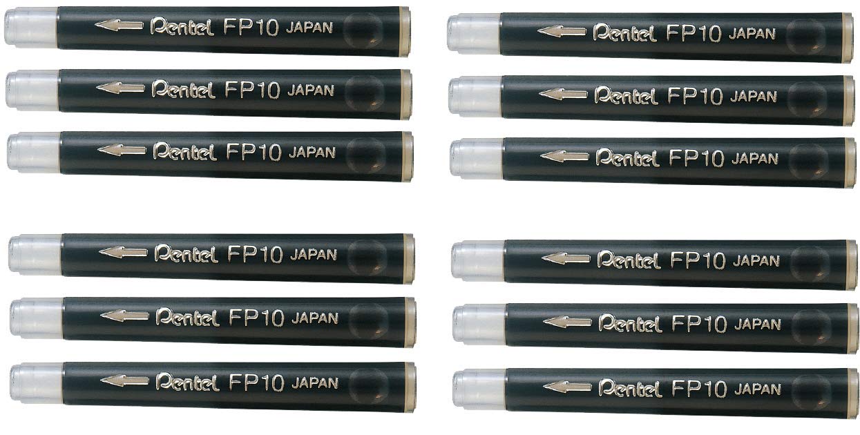 

Pentel Arts Pocket Brush Refills, Black Ink, Value Set of 12