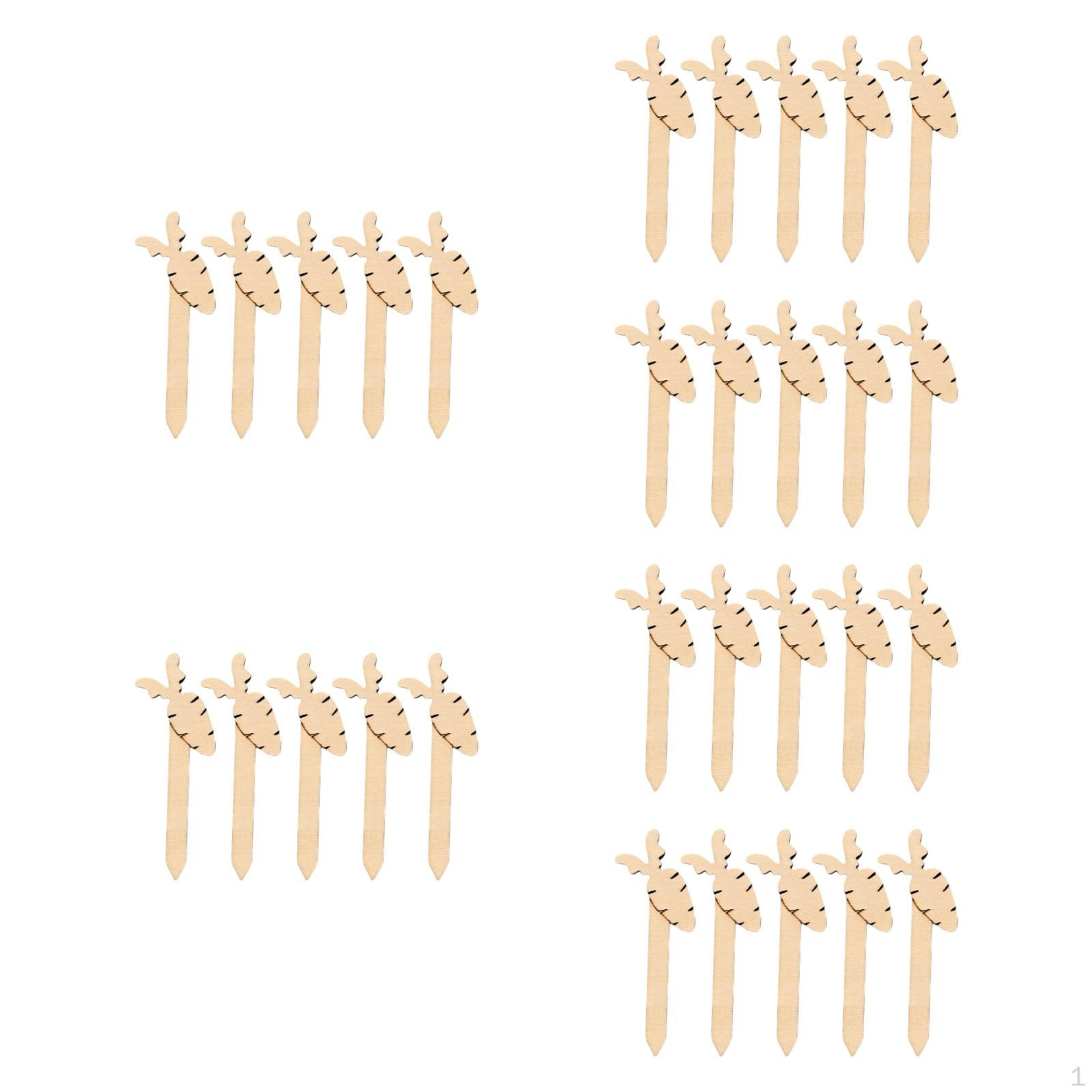 

30 шт. Закладки для садовых растений Этикетки для декора Таблички DIY Живопись Детская комната Деревянные срезы для 11x4cm