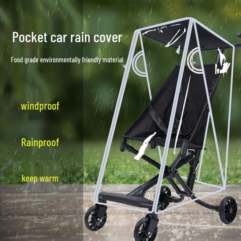 Little Tiger Stroller Rain Cover Windshield - Warm, Dustproof, and Weather-Resistant T18.